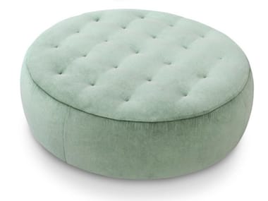 COOKIE - Round fabric pouf with castors by Saba Italia