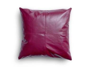 CUSHION - Solid-color square leather cushion by Bodema