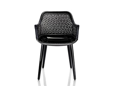 CYBORG ELEGANT - Woven wicker chair with armrests by Magis