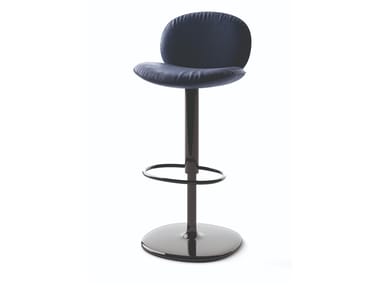 DOVE - High swivel leather stool with back by Natuzzi Italia