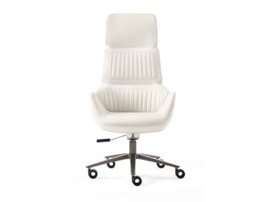 CALATHEA - Swivel leather executive chair by Giorgetti