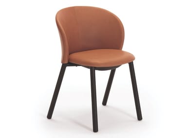 DAISY - Leather chair with removable cover by Zanotta