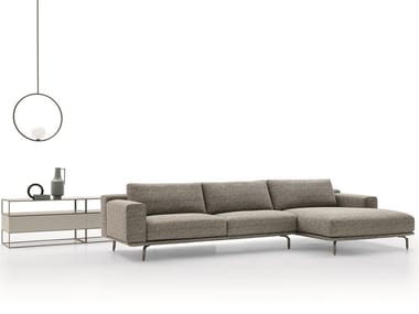 DALTON LOW - 3 seater fabric sofa with chaise longue by Ditre Italia