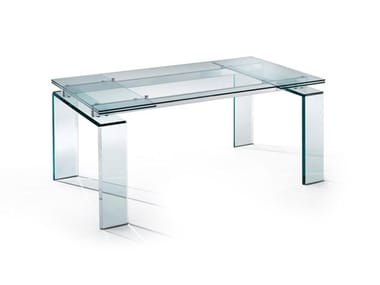 DARDO - Extending rectangular glass table by Reflex