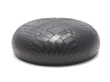 DEW - Round leather pouf by Moroso