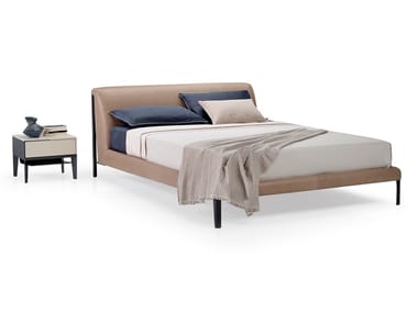 DIAMANTE - Double bed with upholstered headboard by Natuzzi Italia