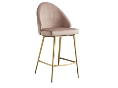 DIANA TT.SS - Upholstered fabric stool with back by Colico