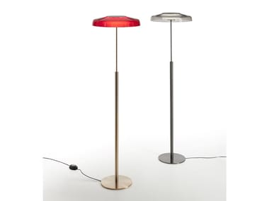 DORA - Metal and glass floor lamp by Oluce