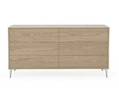 BOSTON - Wood veneer chest of drawers by Calligaris