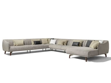 DRIVE - Corner fabric sofa with chaise longue by Giorgetti