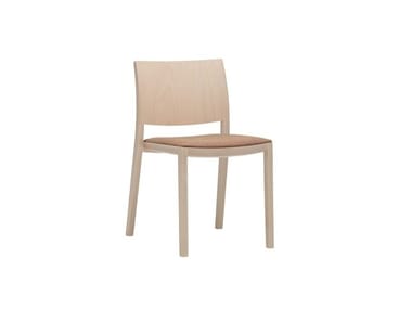 DUOS SI2754 - Wooden chair with integrated cushion by Andreu World