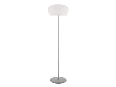 DURHAM - Floor lamp with stone base and opal glass shade by Ligne Roset