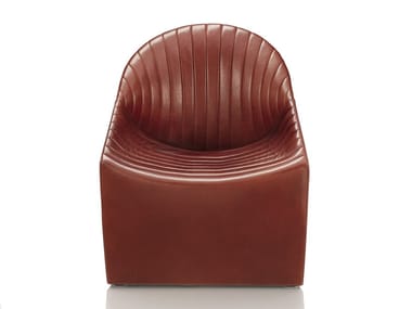 OYSTER - Leather easy chair by Wittmann