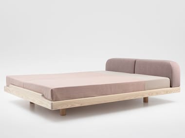 ECLAIR - Solid wood bed with upholstered headboard by Zeitraum