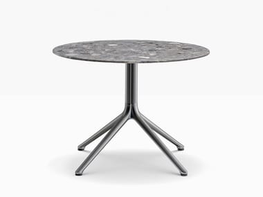 ELLIOT 5475 H500 - Round die cast aluminium coffee table with 4-star base by Pedrali