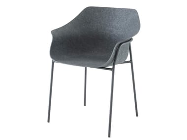 ETTORIANO - Felt chair with armrests by Ligne Roset