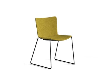 POPPEA - Sled base stackable fabric chair by Frezza