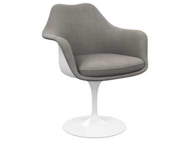 TULIP - Upholstered fabric chair with armrests by Knoll