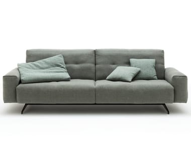 ROLF BENZ 50 - Sled base tufted fabric sofa by Rolf Benz