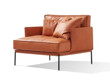 FAME - Leather armchair with armrests by Wittmann