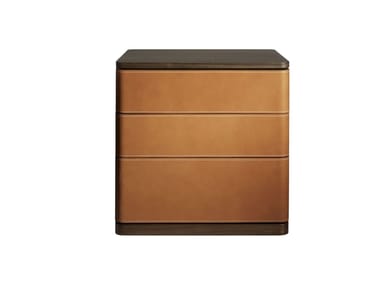 FIDELIO - Tanned leather bedside table by Poltrona Frau