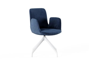 FIOR DI LOTO - Trestle-based fabric office chair with armrests by Frezza