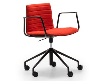 FLEX CHAIR SO1307 - Swivel chair with 5-spoke base with castors by Andreu World