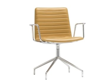 FLEX CORPORATE SO1645 - Swivel trestle-based chair with armrests by Andreu World