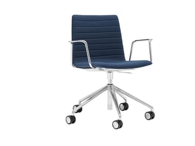 FLEX CORPORATE SO1660 - Chair with 5-spoke base with armrests with castors by Andreu World