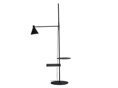 NOTA - Powder coated aluminium floor lamp with shelf by DE PADOVA