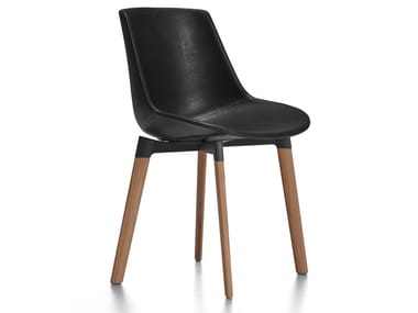 FLOW LEATHER - Upholstered leather chair by MDF Italia