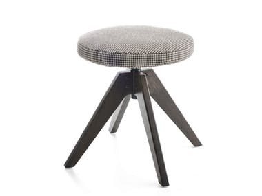 FLOW POUF - Swivel upholstered stool with removable cover by MDF Italia