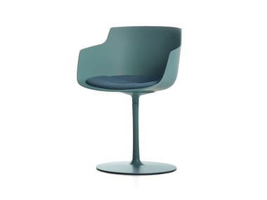 FLOW SLIM COLOR - Swivel chair with integrated cushion by MDF Italia