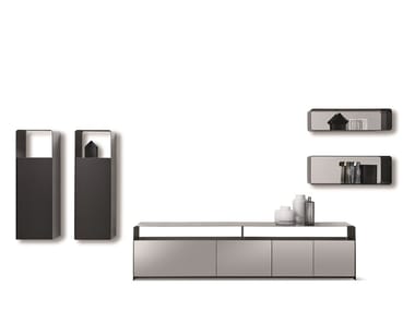 FOGLIO - Sectional metal storage wall by Flou