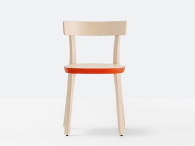 FOLK 2930 - Ash chair with integrated cushion by Pedrali