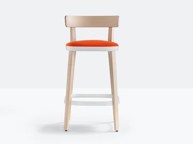 FOLK 2946 - High ash stool with integrated cushion by Pedrali