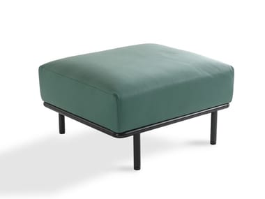 CAP FERRAT - Upholstered leather footstool by Cappellini