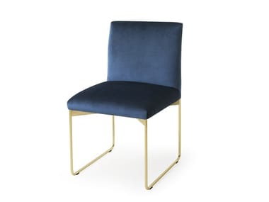 GALA - Sled base velvet chair by Calligaris