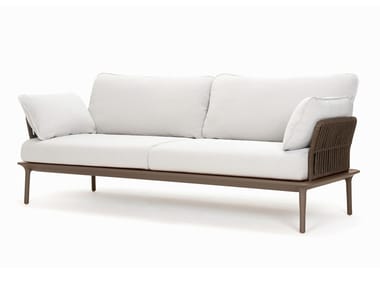 REVA TWIST REVA-2_D - Aluminium and polypropylene rope garden sofa by Pedrali