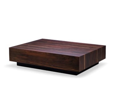 GEOMETRIC - Low round coffee table in Ziricote veneer by Bodema