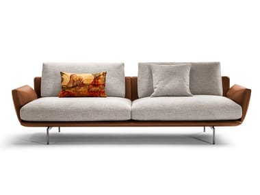 GET BACK - 2 seater fabric and leather sofa by Poltrona Frau