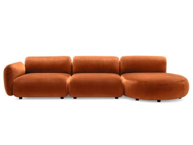 GINZA - Modular fabric sofa with chaise longue by Calligaris