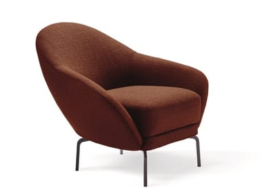 GIULIA - Upholstered fabric armchair with armrests by Bodema