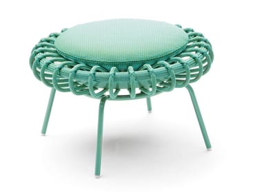 GIUNCO - Synthetic fibre garden pouf by Paola Lenti