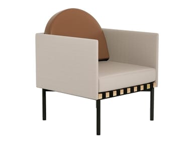 GRID - Fabric and leather armchair with armrests by Petite Friture