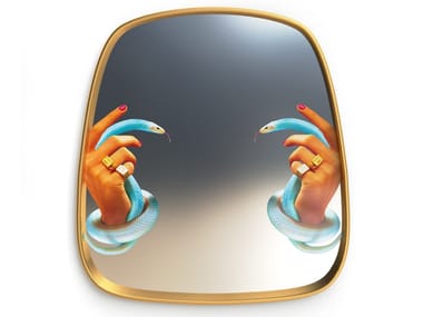 HANDS WITH SNAKES - Framed wall-mounted mirror (Request Info)