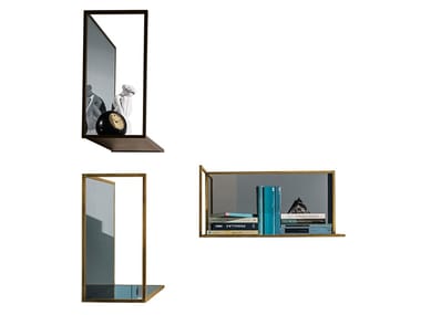 HELIA - Rectangular wall-mounted mirror with shelf by Sovet Italia