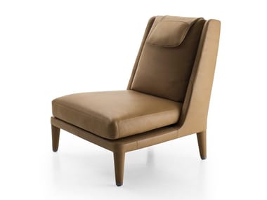 NIDUS - High-back leather armchair by Maxalto