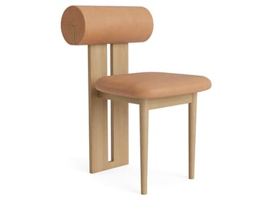 HIPPO CHAIR - Leather and oak easy chair by NORR11