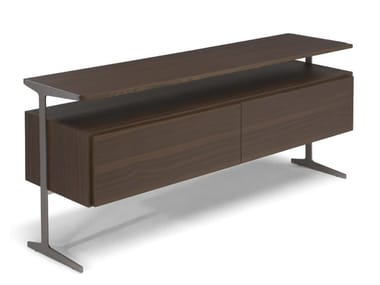 IDO - Wooden sideboard with flap doors by Natuzzi Italia